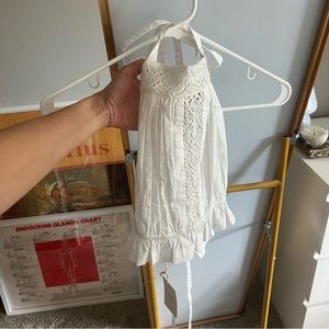 Tula Rosa white cropped halter